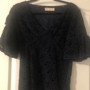 Navy velvet blouse